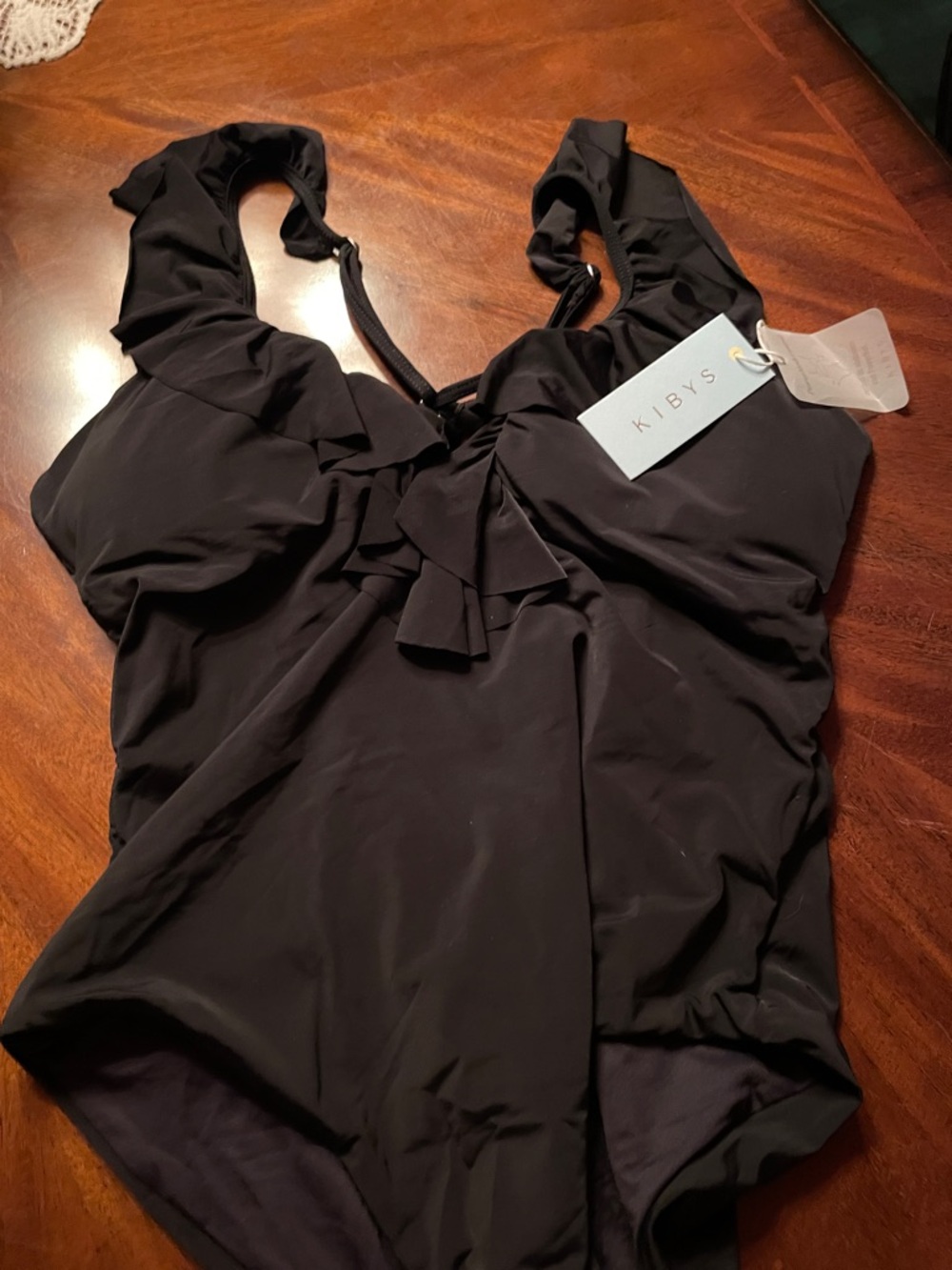 Black Ruffle One-Piece Swimsuit